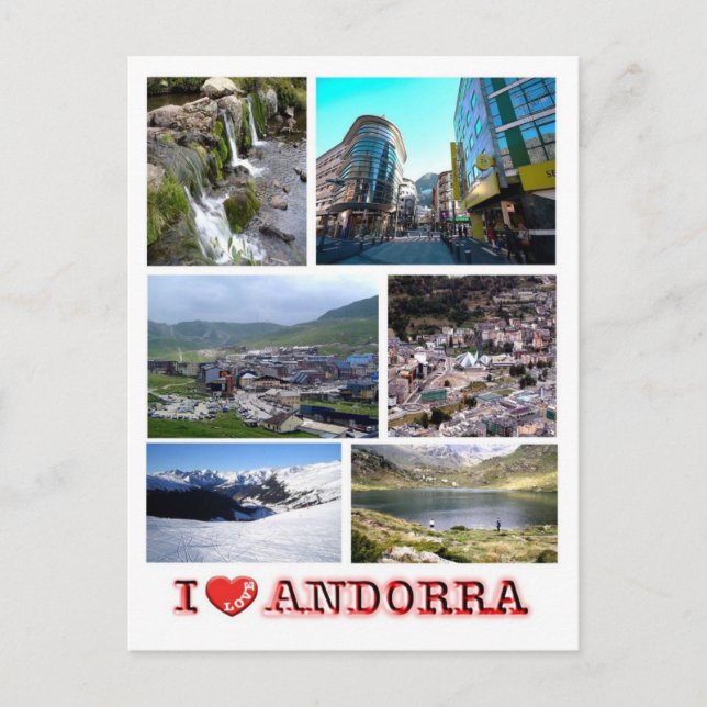 Andorra - I Kärlek - Vykort (Framsida)