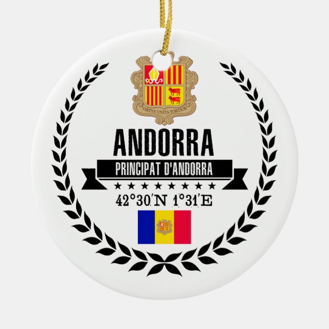 Andorra Julgransprydnad Keramik (Framsidan)