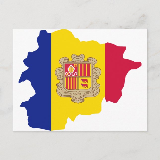 Andorra karta AD Vykort (Framsida)