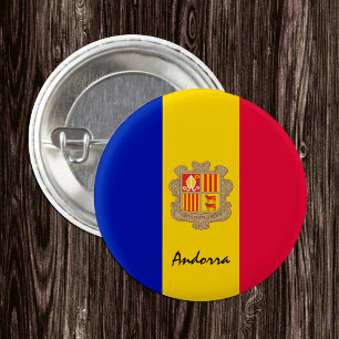 Andorra-knapp, patriotisk Andorra Flagga mode Knapp
