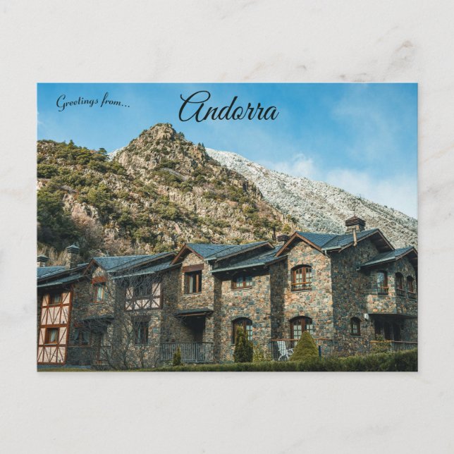 Andorra la Vella i Andorra Vykort (Framsida)