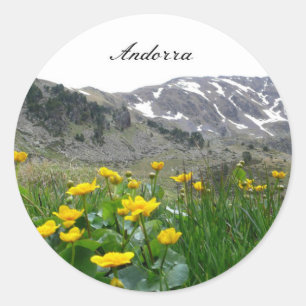 Andorra Landskap Runt Klistermärke