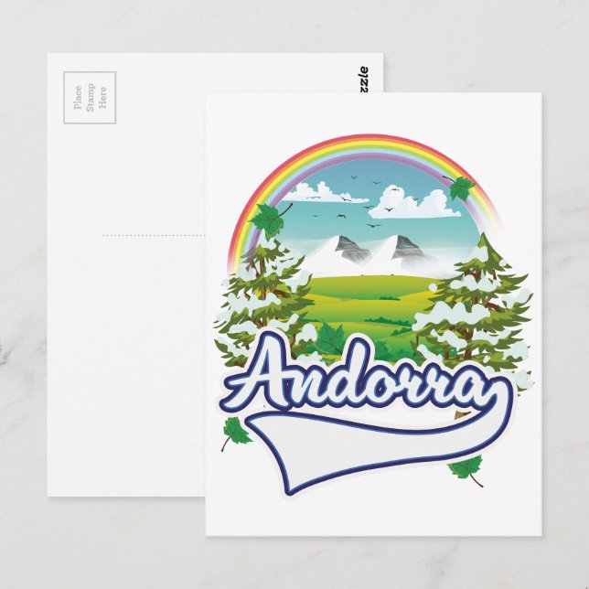 Andorra logotyp för återresa vykort (Fram/baksida)