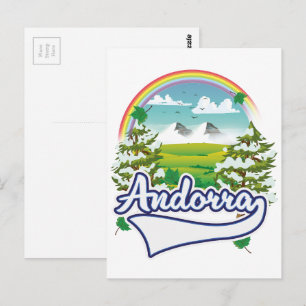 Andorra logotyp för återresa vykort