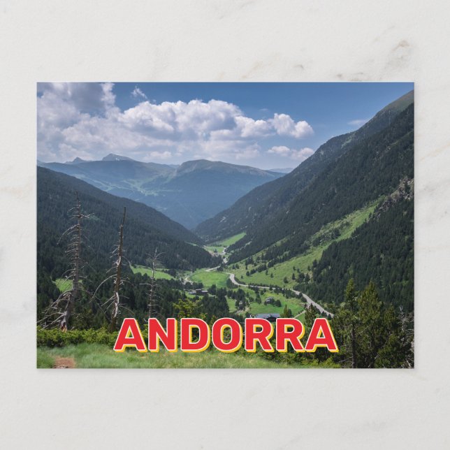 Andorra Mountain liggande Vykort (Framsida)