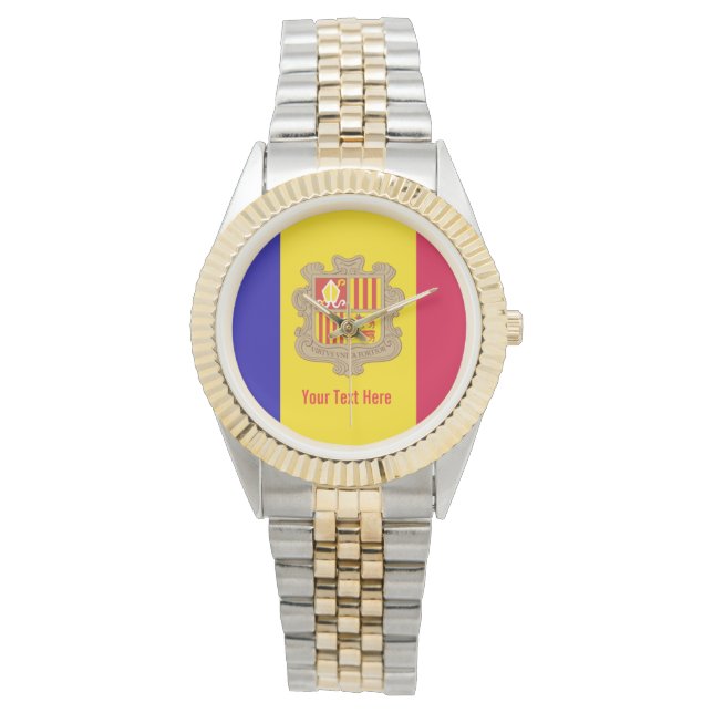 Andorra National Flag Armbandsur (Framsida)
