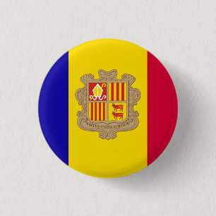 Andorra National Flagga Knapp