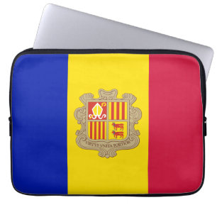 Andorra patriotiska flagga laptop fodral