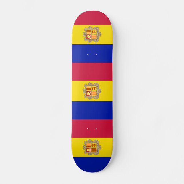 Andorra patriotiska flagga mini skateboard bräda 18,5 cm (Framsida)