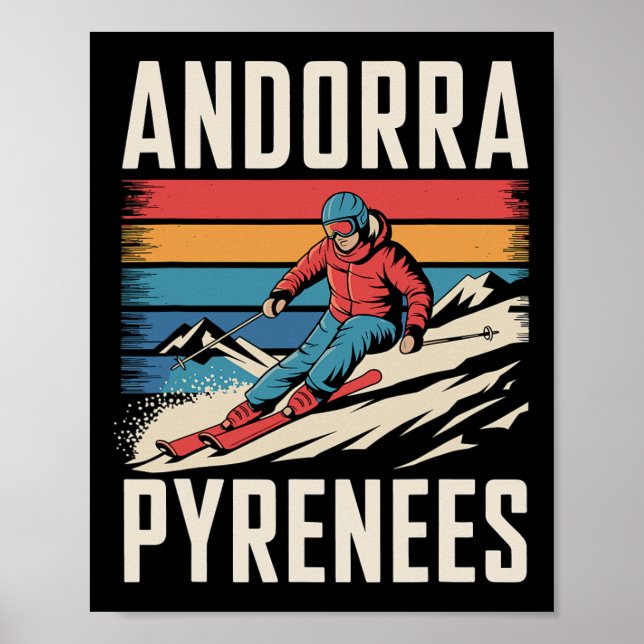 Andorra Pyrenees Ski Resort Poster (Framsidan)