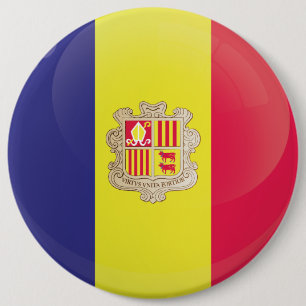 Andorra Round Icon Flagga Knapp