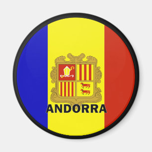 Andorra Roundel kvalitets- flagga Magnet