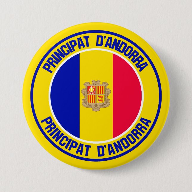 Andorra Rund emblem Knapp (Framsida)
