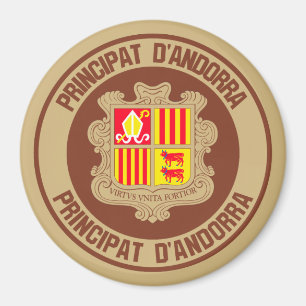 Andorra rundaEmblem Magnet