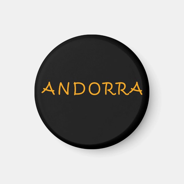 Andorra:s textdesign magnet (Framsidan)