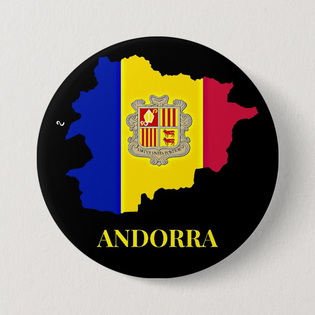 Andorra Silhouette, flagga, Knapp (Framsida)