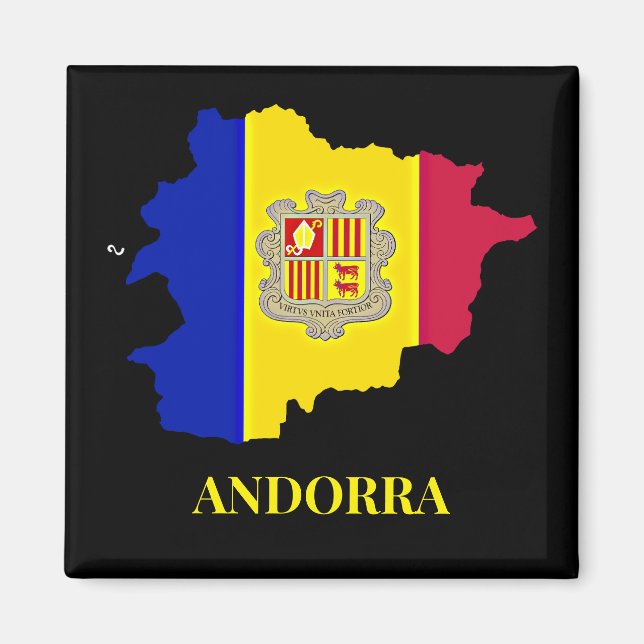 Andorra Silhouette, flagga, Magnet (Framsidan)