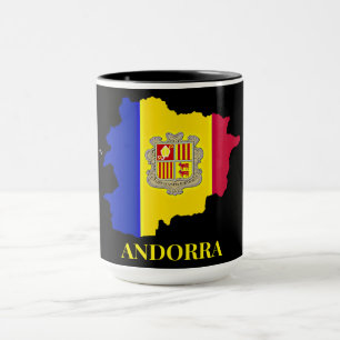 Andorra Silhouette, flagga, Mugg