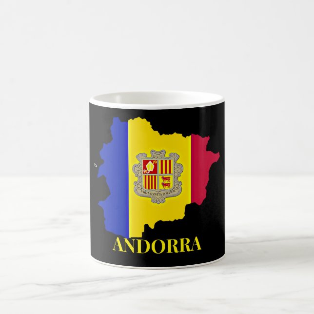 Andorra siluett, flagga, kaffemugg (Center)
