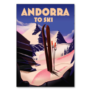 Andorra ski poster kanvastryck bordsnummer