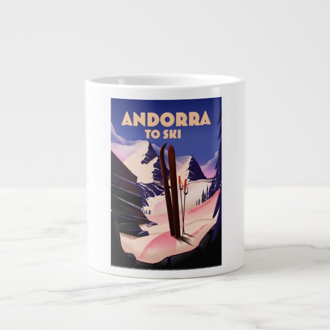 Andorra skidposter. jumbo mugg (Framsidan)