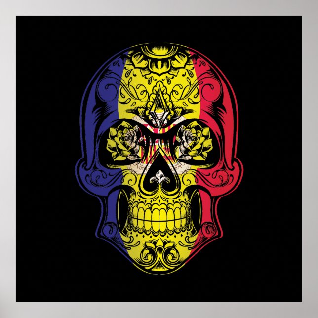 Andorra Skull och Ro Flagga Poster (Framsidan)