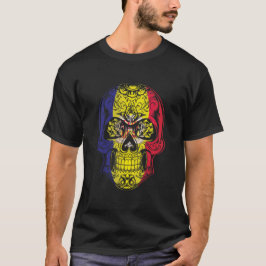 Andorra Skull och Ro Flagga T Shirt