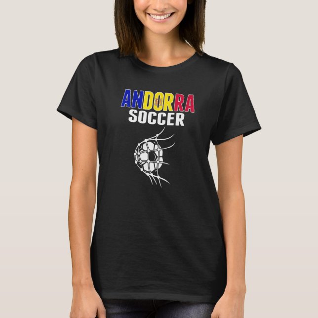 Andorra Soccer Ball in Net Andorran Football Supp T Shirt (Framsida)