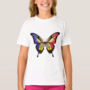 Andorra Swallowtail Butterfly Flagga Sticker T Shirt