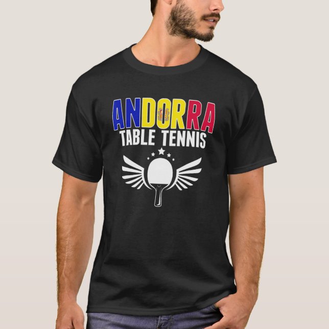 Andorra Table Tennis     Andorran Ping Pong Suppor T Shirt (Framsida)