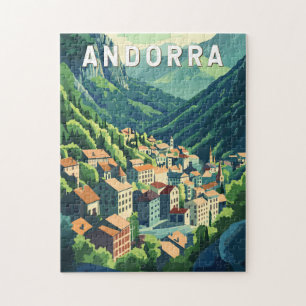 Andorra Travel Art Vintage Pussel
