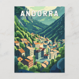 Andorra Travel Art Vintage Vykort