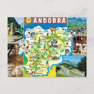 Andorra Vintage karta vykort