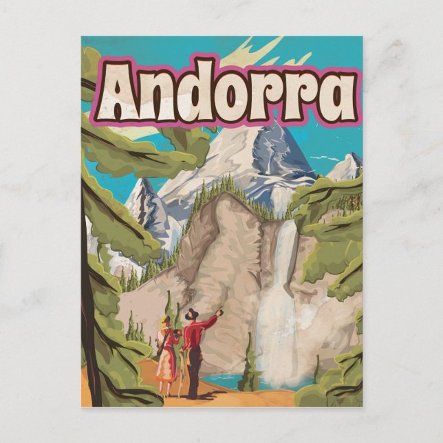 Andorra Vintage resor Poster Vykort (Framsida)