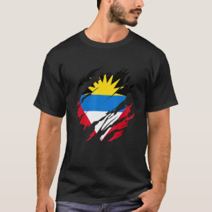 Andorran Flagga Antigua och Barbuda T Shirt