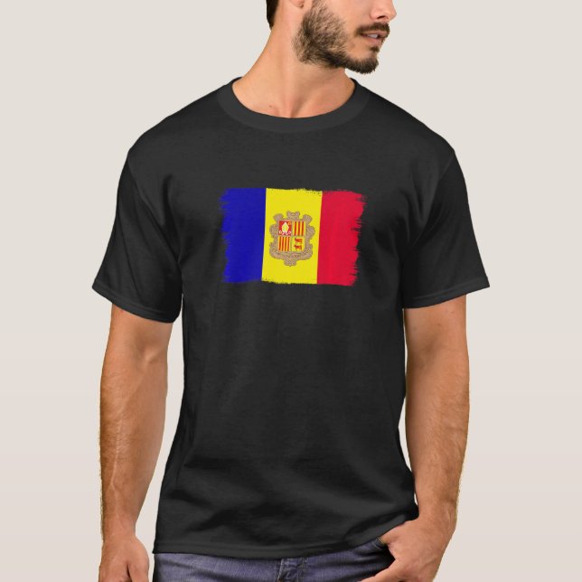 Andorranska flaggan Andorra T Shirt (Framsida)