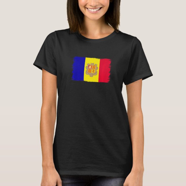 Andorranska flaggan Andorra T Shirt (Framsida)