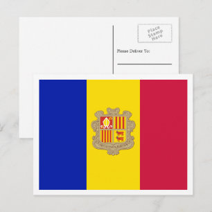 Andorranska flaggan, Flagga av Andorra Vykort