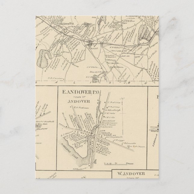 Andover, Merrimack Co Vykort (Framsida)