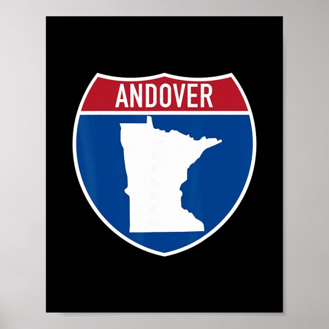Andover Minnesota Karta Motorväg Interstate Skylt  (Framsidan)