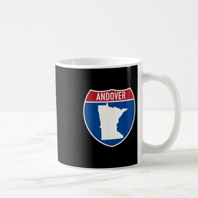 Andover Minnesota Karta Motorväg Interstate Skylt  Kaffemugg (Höger)