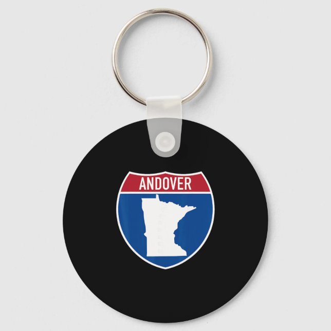 Andover Minnesota Karta Motorväg Interstate Skylt  Nyckelring (Framsida)