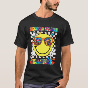Andra 2:a klass lärarens leende ansikte Tie Dye ba T Shirt