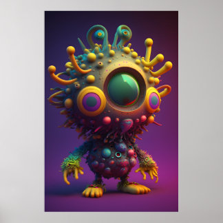 Ändra 3D-färgtecken Poster