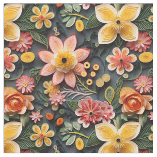 Ändra 3D-Papper Quilling-struktur för Blommigt Tyg