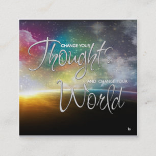 Ändra Affärskortet Tänkskyddsbekräftelse Fyrkantigt Visitkort