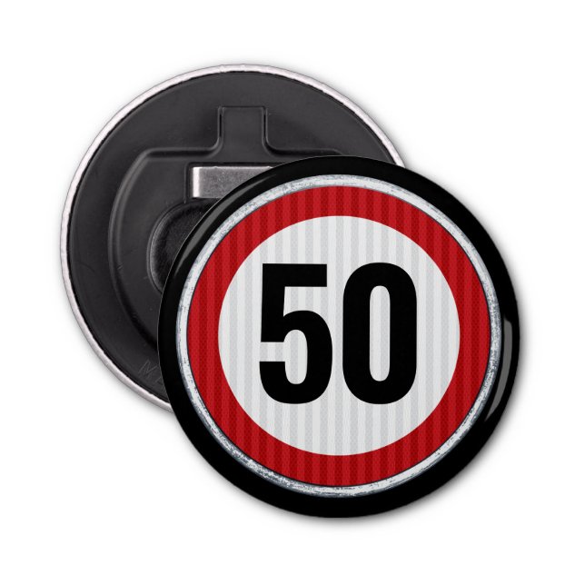 ÄNDRA AGE-födelsedagsfest med vägskylt Flasköppnare (Framsidan)