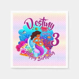 Ändra ålder för Sjöjungfrun Namn Födelsedagsfest A Pappersservett