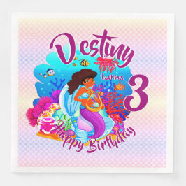 Ändra ålder för Sjöjungfrun Namn Födelsedagsfest A Pappersservett