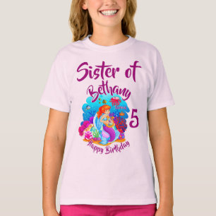Ändra ålder för Sjöjungfrun Namn Födelsedagsfest A T Shirt